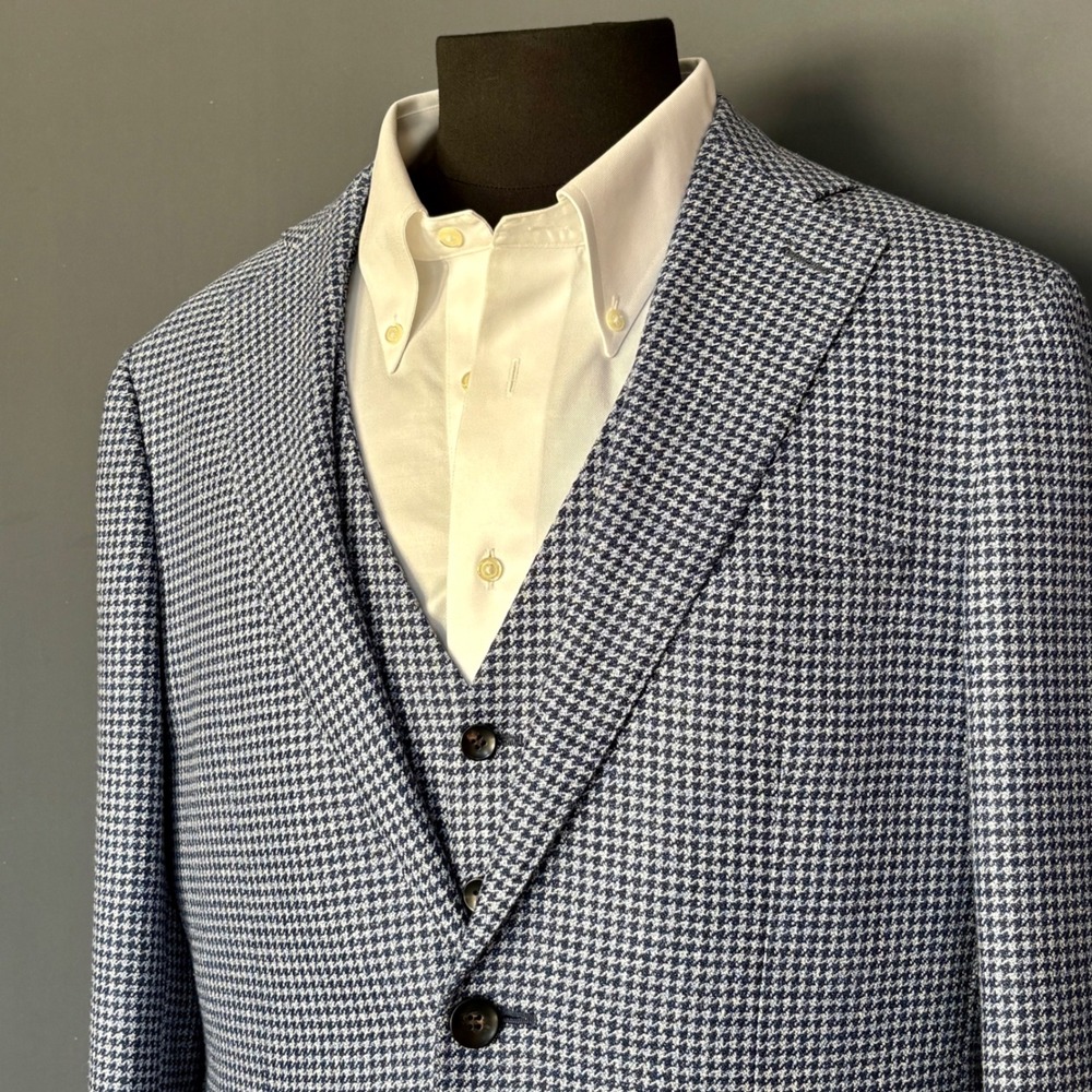 3 PC Suit - SuitSupply Havana Patch FL | 42 | Marling & Evans Houndstooth Blue